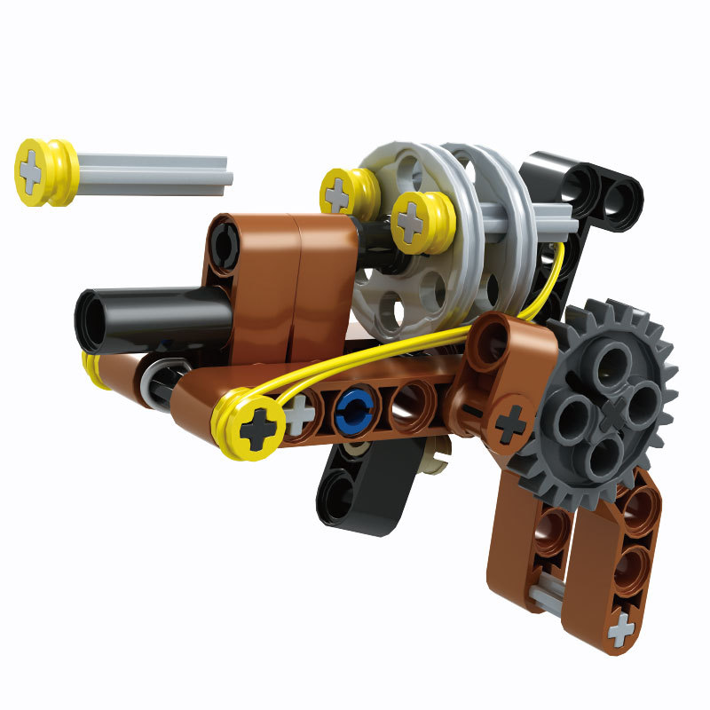 Revolver Educational Building Blocks Children's Puzzle Assembly Pistol Toy Wholesale Can Fire Machine Gun Boys' Gift
