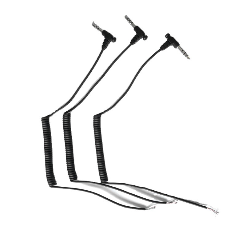 3.5立体声音频插头弹簧线弯头DC线弹弓线生产厂家