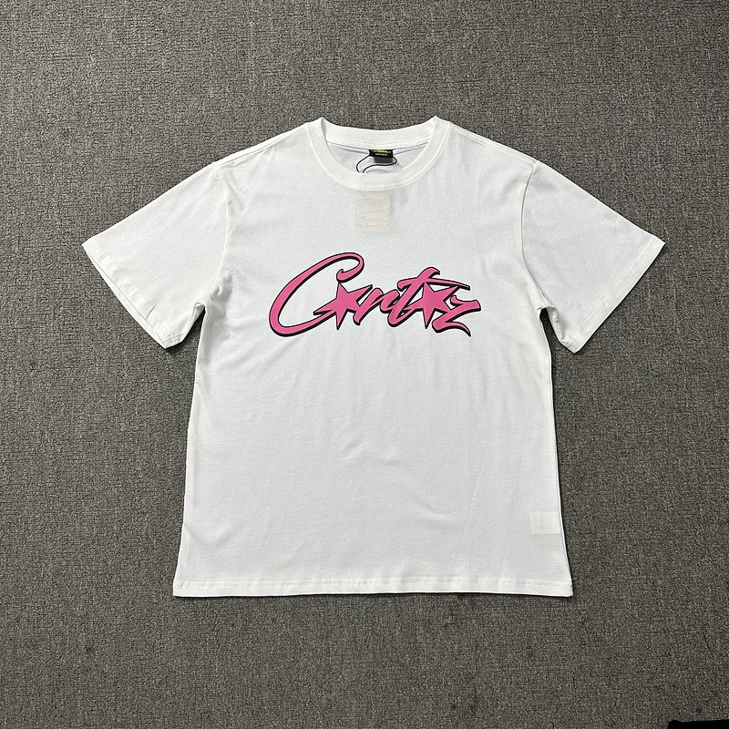 Фуксия футболка для отдыха, с коротким рукавом, европейский стиль, oversize