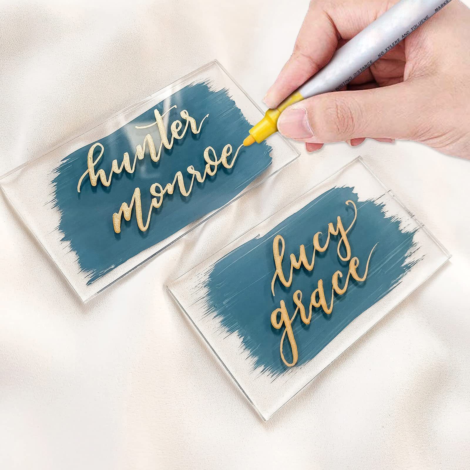 跨境热销透明亚克力婚礼席位空白桌牌座位牌 手绘DIY姓名派对标牌