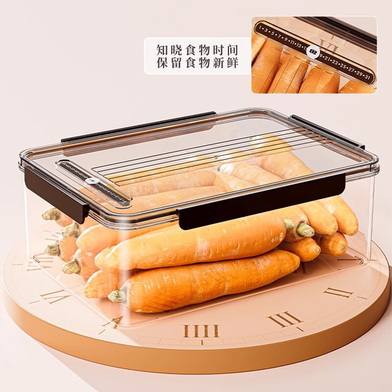 キッチン鮮度保持ボックス、特大容量の蓋付き収納ボックス、食品グレードの冷蔵庫専用密封ボックス、野菜と果物のボックス|undefined