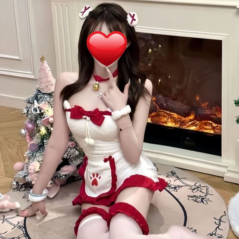 Plus Size Sexy Lingerie, Sexy Christmas Atmosphere, Sexy Pure Desire Tight-Fitting Hip-Hugging Sexy Uniform Dress