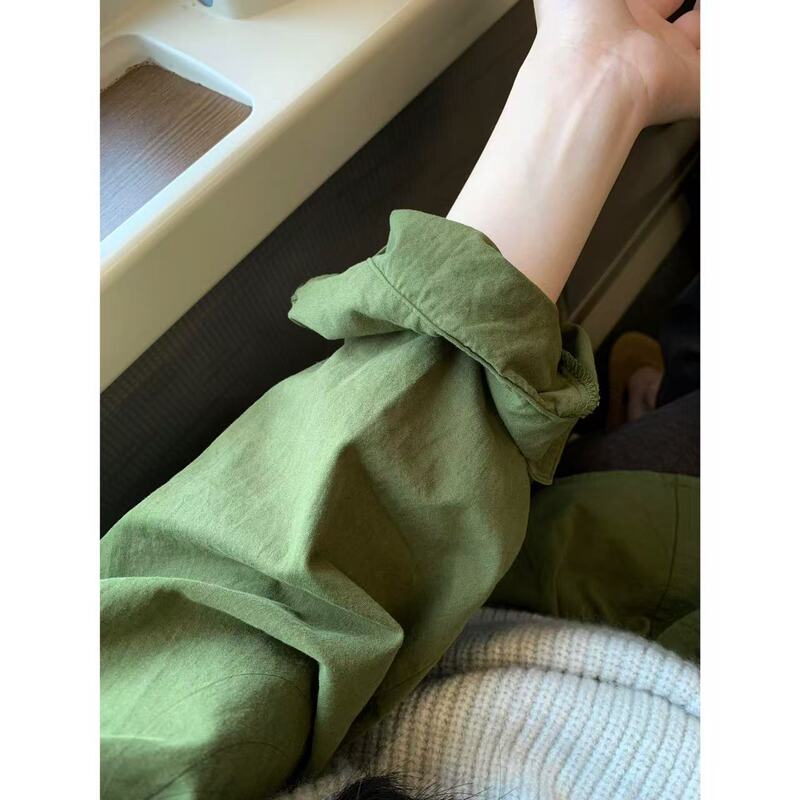 100%纯棉法式时尚衬衫女叠穿夏季薄款百搭显长袖衬衣防晒衣开衫|undefined