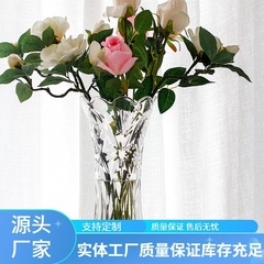 メーカー定ガラス透明花瓶シンプル機圧ガラス花瓶卸売り客間置物大花瓶