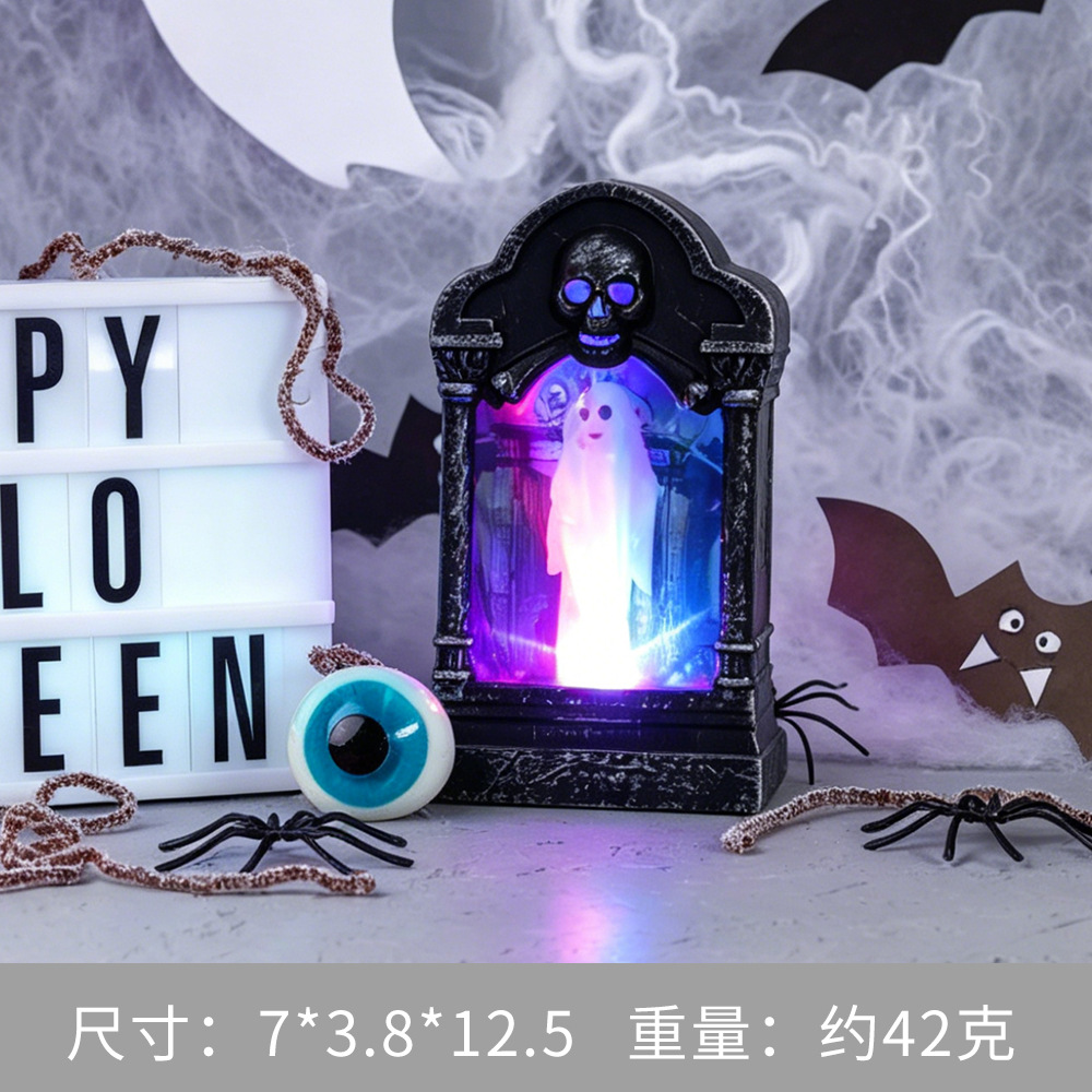 Decoración de Halloween esqueleto fantasma mesa de lámparas colocado horrores árbol demonio calabaza lámpara decoración de fiesta velas lámparas de noche