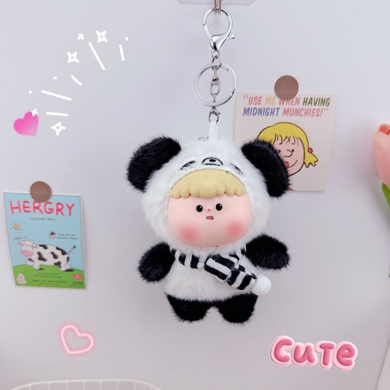 DUDU 動物園シリーズビニール人形キーホルダーペンダントクリエイティブガーリーハートぬいぐるみスクールバッグ小さなペンダント|undefined