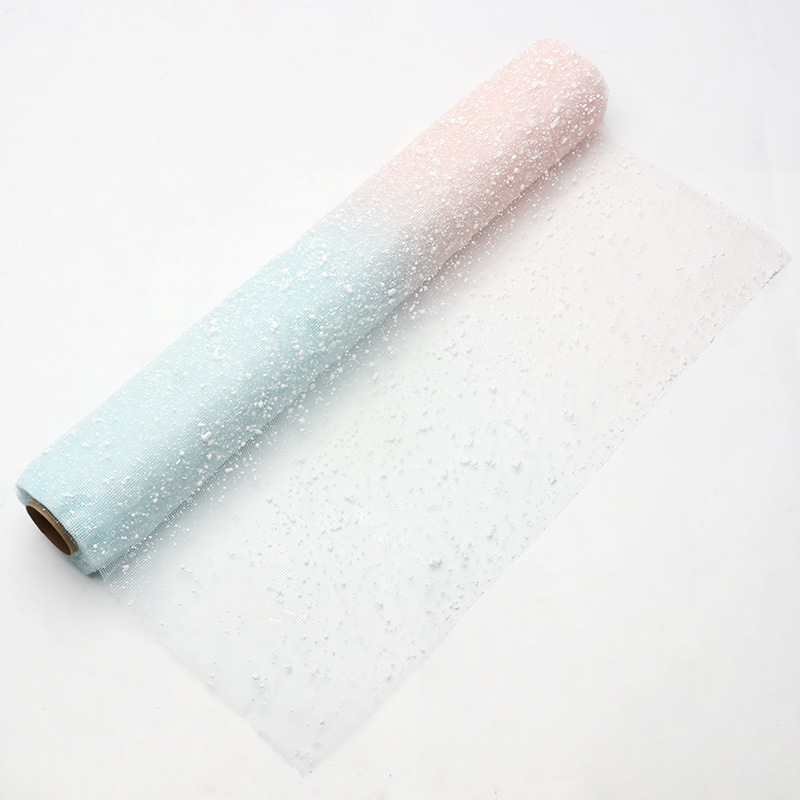 Brillante gradiente de nieve punto de hilo material de embalaje de flores tela tela tela clásica hecha a mano DIY ramo florista