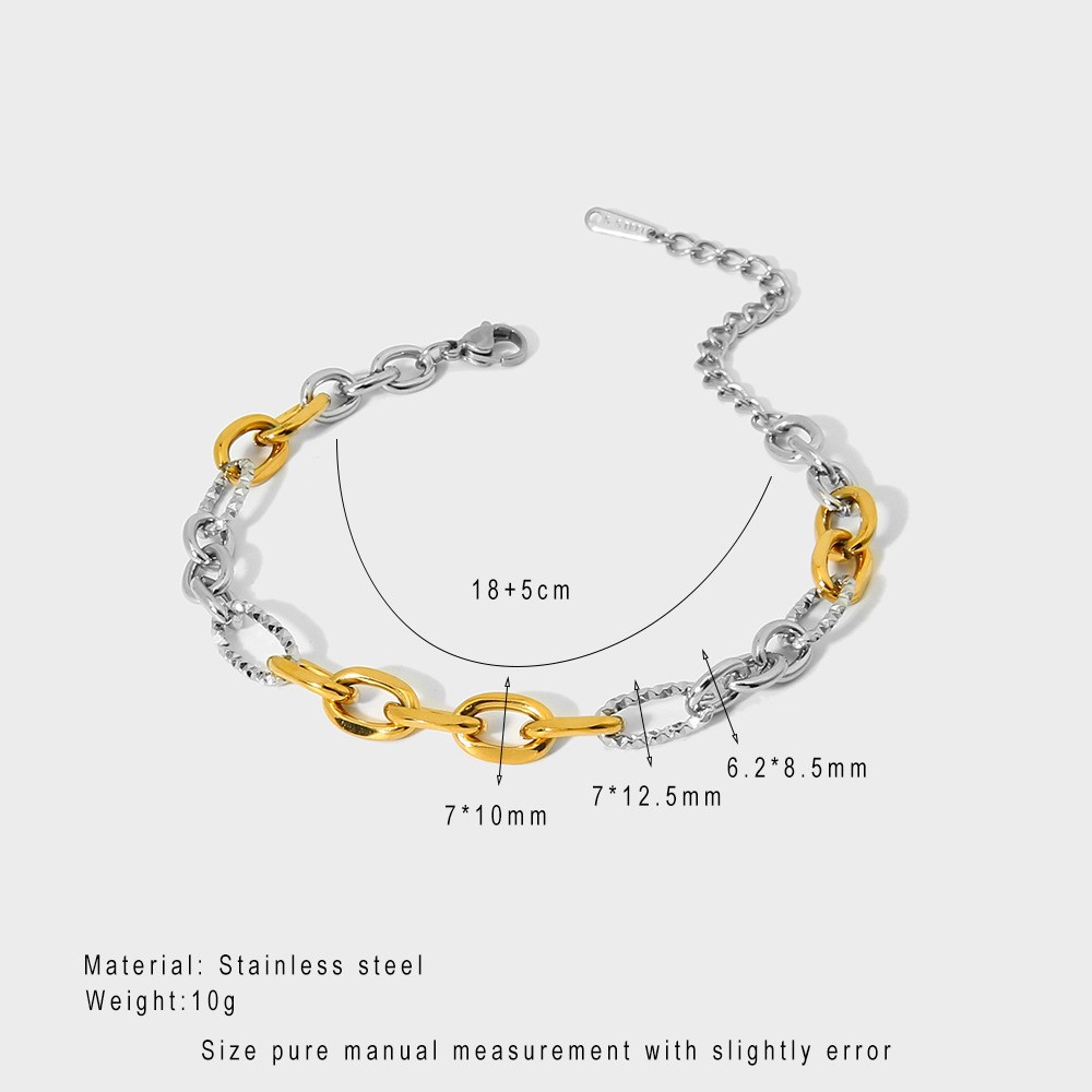 1 Piece Quantity IG Style Simple Style Geometric 304 Stainless Steel Cable Chain Bracelets In Bulk