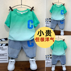 潮童裝男童套裝夏季韓版新款2024帥氣寶寶衣服洋氣小兒童短袖夏裝