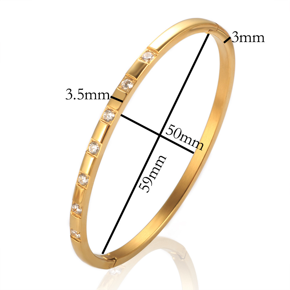 15g Weight Bangle Classification Titanium Steel Chain Material Elegant Solid Color Titanium Steel Bangle In Bulk