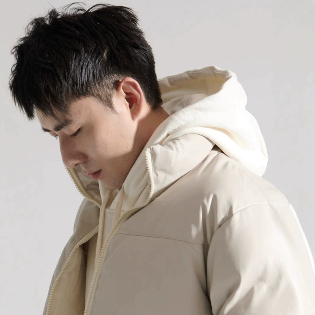 Fashionable short trend polyurethane jacket with down, Korean style, oversize