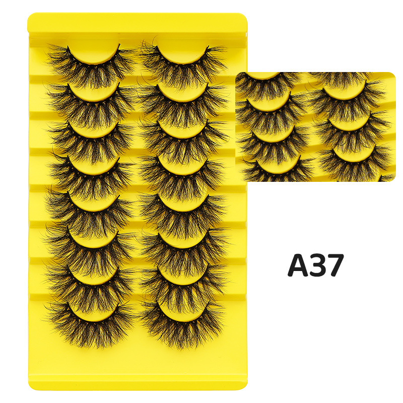 DINGSEN fuente transfronteriza fábrica pestañas falsas 8 pares de pestañas naturales gruesas de gran volumen LOGO