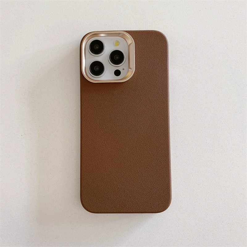 Чехол для телефона (Apple), совместим с iPhone 11–16, покрытие из эко-кожи с металлическим кольцом для камеры