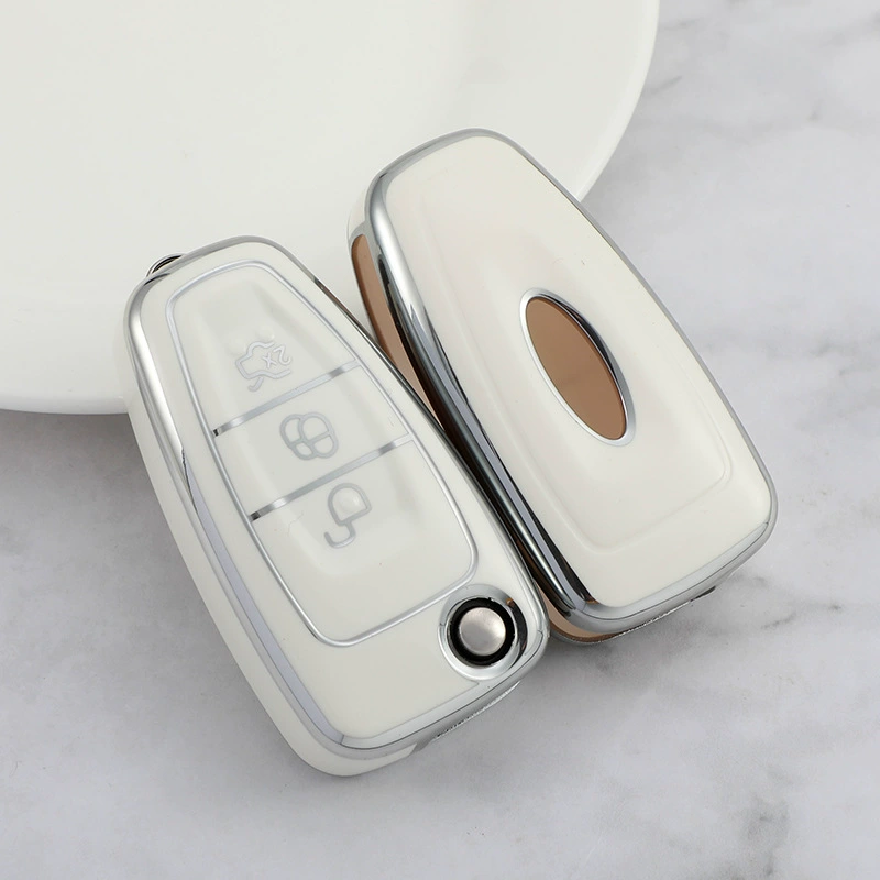 Набор ключей Ford подходит для серебряного края ТПУ чехла для ключей Mondeo Carnival Fox Kuga Sharp