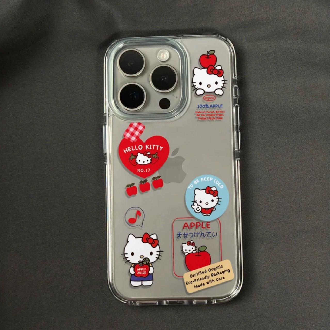 Чехол для телефона (Apple) iPhone 12–16 серии, прозрачный с Hello Kitty, защитный ТПУ