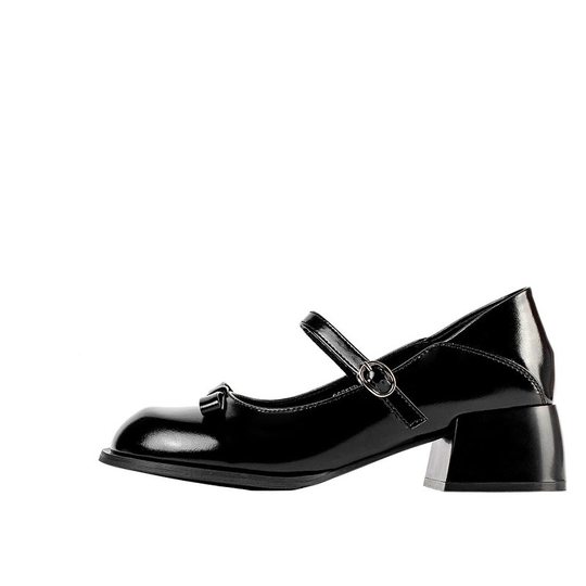 College Style Thick Heel Mary Jane Shoes Women's 2023 Spring New Retro Simple Round Toe High Heel Shallow JK Shoes