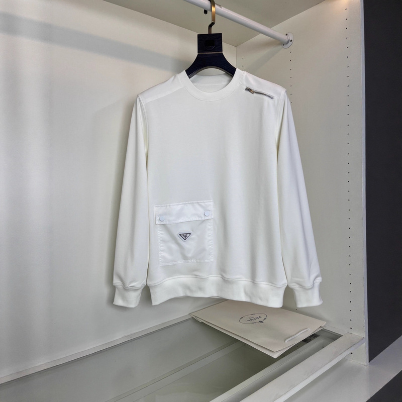 1.1 Correct Version 25 Moncler Mlb Paris Puma Pocket Patchwork Blcg Crew Neck Long Sleeve Sweatshirt for Men and Women