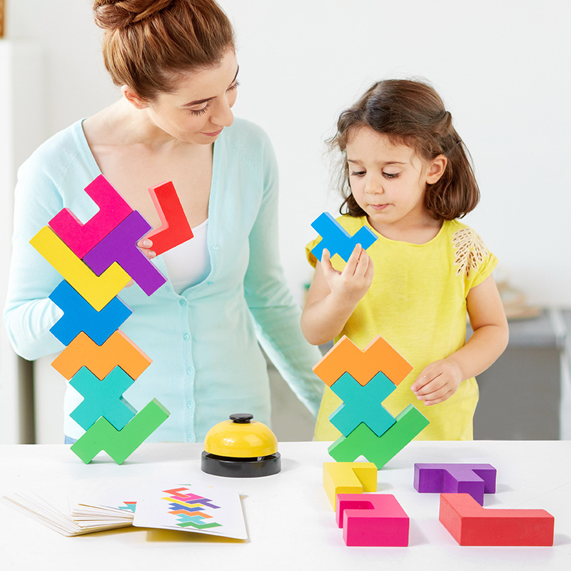 Bloques de construcción de guerra rusos Educación temprana lógica infantil Juguetes de inteligencia de pensamiento espacial Ayuda didáctica Geometría cognitiva