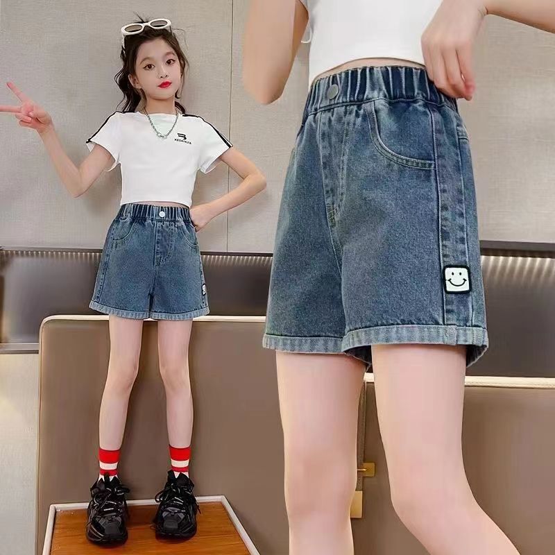 Girls' Denim Shorts 2025 Summer New Children's Loose Baby Medium and Large Children Korean Style Girls Versatile Shorts Thin
