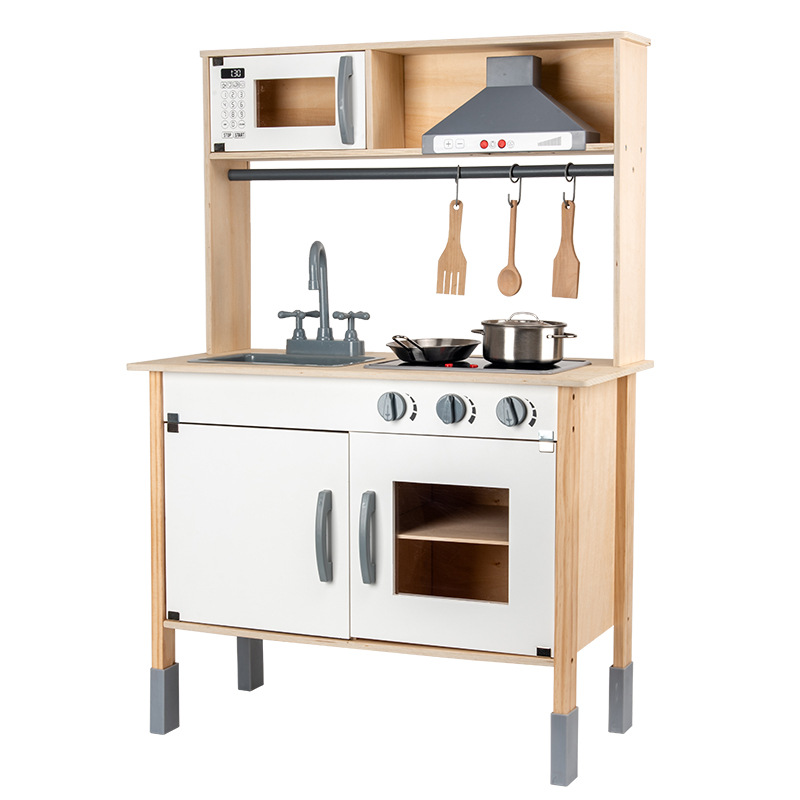 NUNUKIDS Estilo nórdico Juego de juguetes de cocina para niños Juego de cocina para niñas Cocinar y cocinar Simulación de utensilios de cocina Casa de muñecas