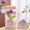 【Blossoms all the way】3-head purple tulip bouquet ornament