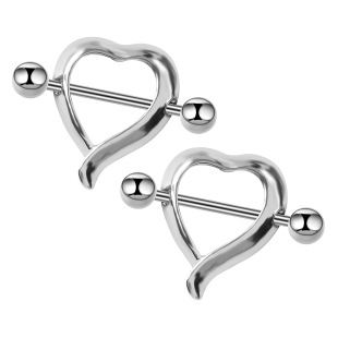 Amazon best selling cross-border e-commerce supply love heart milk nail stainless steel love ring body piercing jewelry