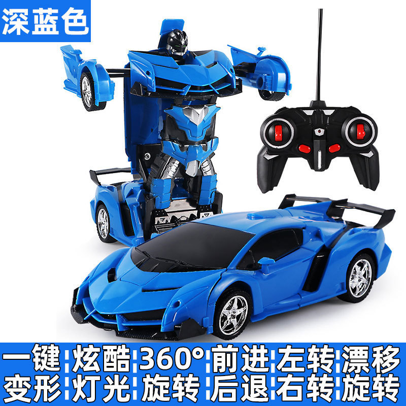 Transfronterizo de un botón de transformación de automóviles de carreras RC inalámbrico coche de control remoto juguetes para niños explosión de la red comercio exterior al por mayor