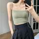 Internet Celebrity Sexy Sling Lingerie Women's Solid Color Thin Shoulder Strap Chest Pad One-piece Strapless Inner Wearing Outer Wearing Base Vest