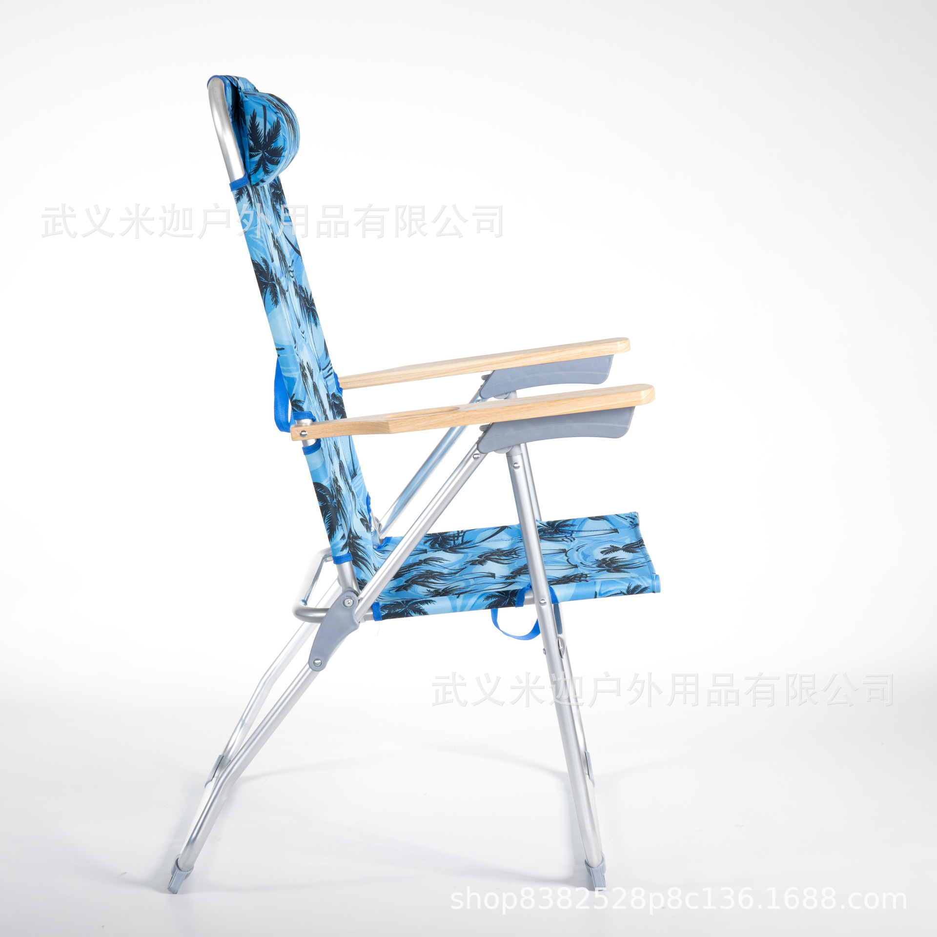 Nuevo transfronterizo portátil al aire libre silla de playa plegable sillón de madera sillón de ajuste de cinco velocidades al por mayor