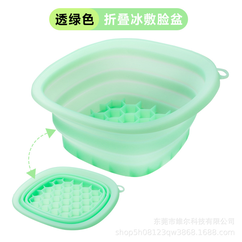 Amazonの人気シリコン折りたたみアイス洗面器、フェイシャルアイスケア、屋外アイス洗面器、美容器具、アイスバス|undefined