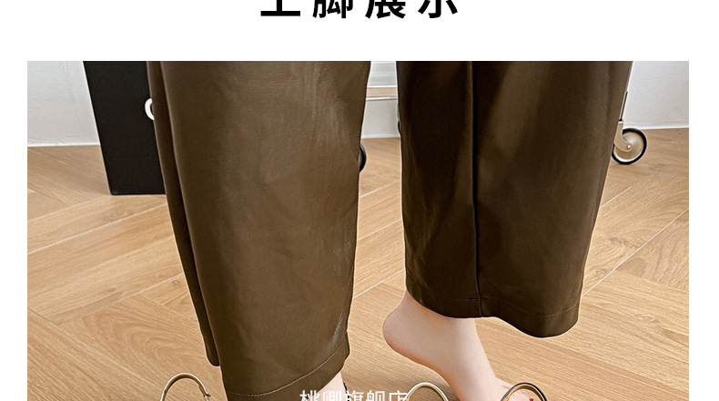 Giày sandal hở lưng nữ mũi nhọn gót thấp da mềm — Màu đen chi tiết 20