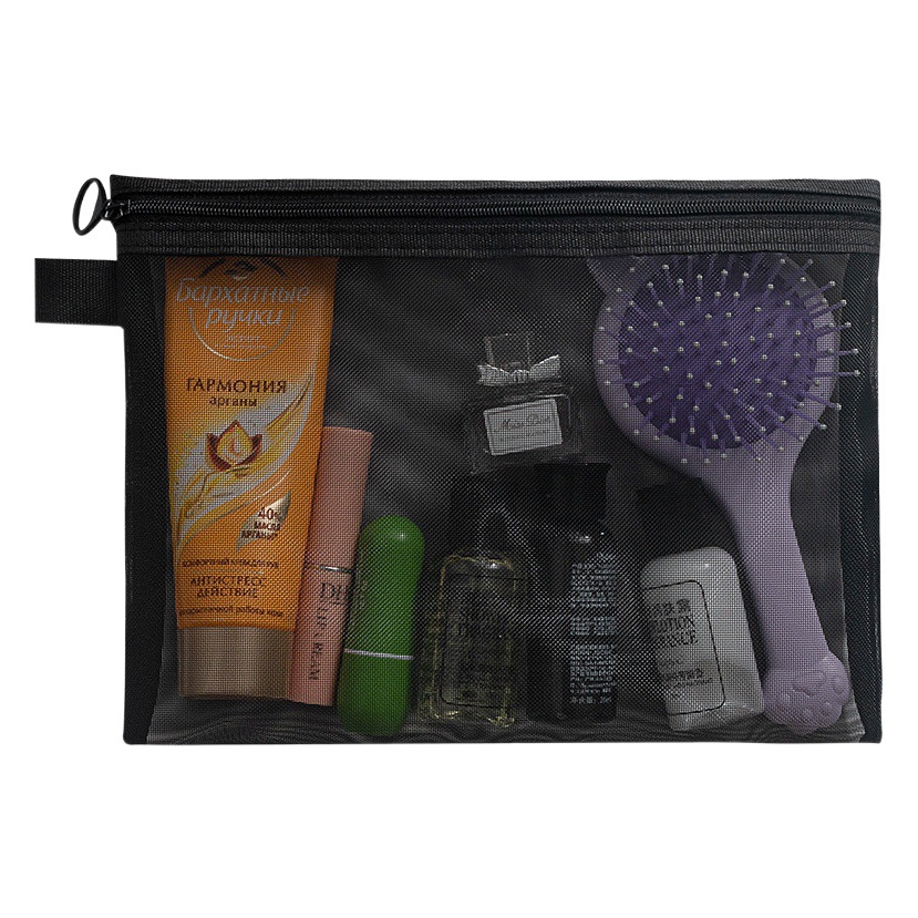 Bolsa de cosméticos de malla transparente lápiz labial bolsa de cojín de aire bolsa de lavado de viaje portátil de gran capacidad bolsa de almacenamiento de cosméticos de juguete