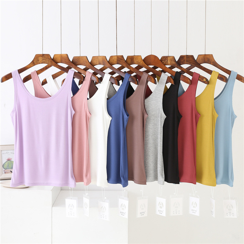Women's Threaded Cotton Modal Camisole Women's Spring and Summer Large Size Loose Inner Shirt Sleeveless Top for Women Women's Threaded Cotton Modal Camisole Women's Spring and Summer Large Size Loose Inner Shirt Sleeveless Top for Women
