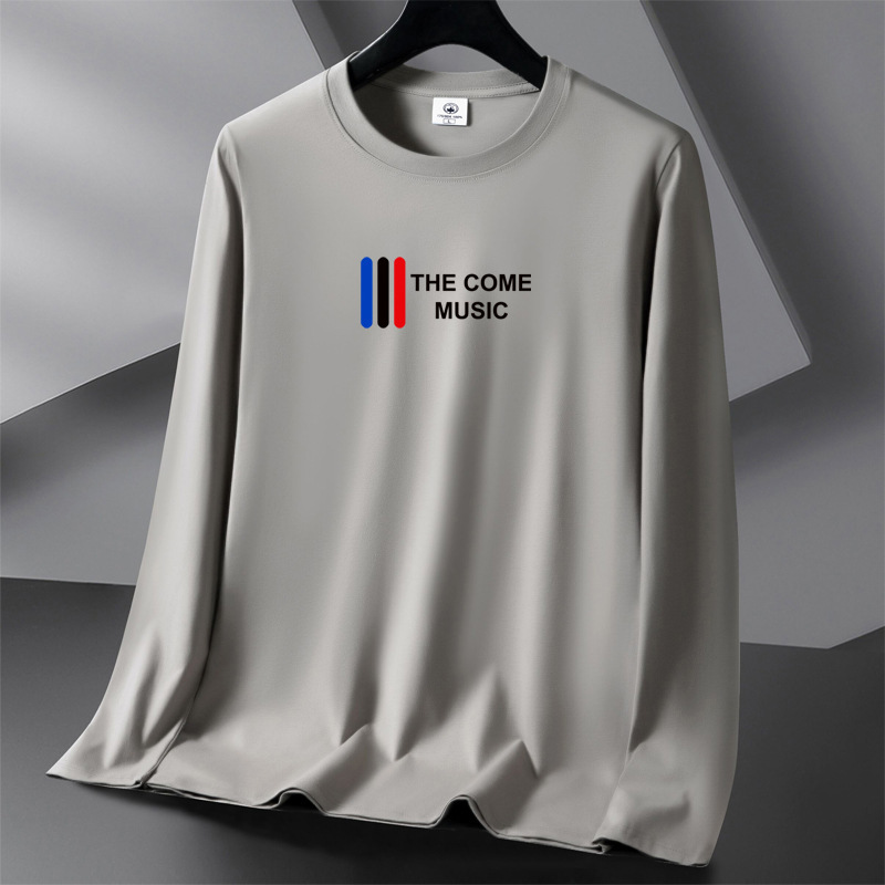 200g 100% pure cotton men's long-sleeve t-shirt, spring and autumn heavy-weight men's round-neck all-cotton base shirt, sweatshirt for men 200g 100% pure cotton men's long-sleeve t-shirt, spring and autumn heavy-weight men's round-neck all-cotton base shirt, sweatshirt for men