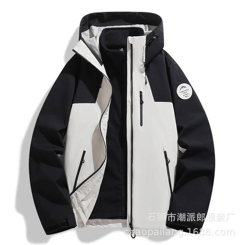 2025 Autumn and Winter Outdoor Thickeneded Windproof and Waterproof High-Quality Jackets for Men and Women Outdoor Three-In-One Couple Jackets