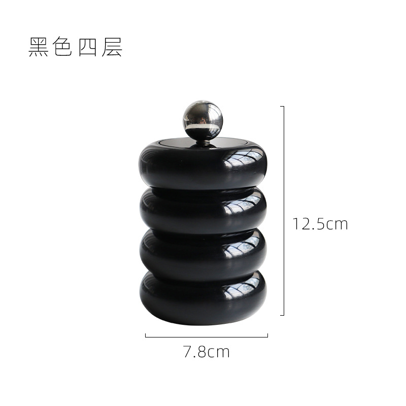 Caja de hisopo de algodón de estilo nórdico caja de algodón cosmético de melamina escritorio a prueba de polvo Limpieza de algodón Caja de almacenamiento de cristal caja de bolas de algodón