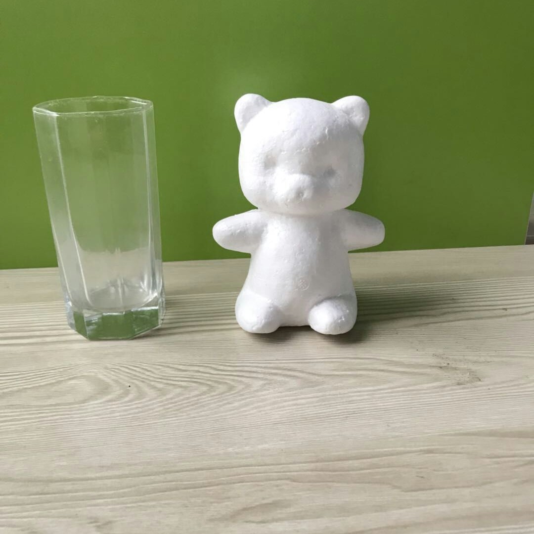 Oso de espuma directo de fábrica blanco DIY material de arreglo floral hecho a mano Día de San Valentín Rosa oso con juguete