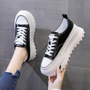 7cm thick-soled muffin increased ins shoes students Korean version of all-match single 2021 Spring and Autumn new women's shoes tide