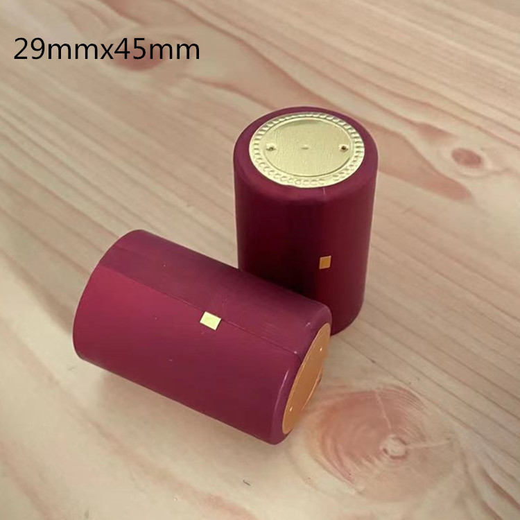 PVC tapa de plástico botella de vino rojo película de sellado cable de tracción fácil película Termocontraíble botella de vino de vidrio película de encogimiento en stock al por mayor