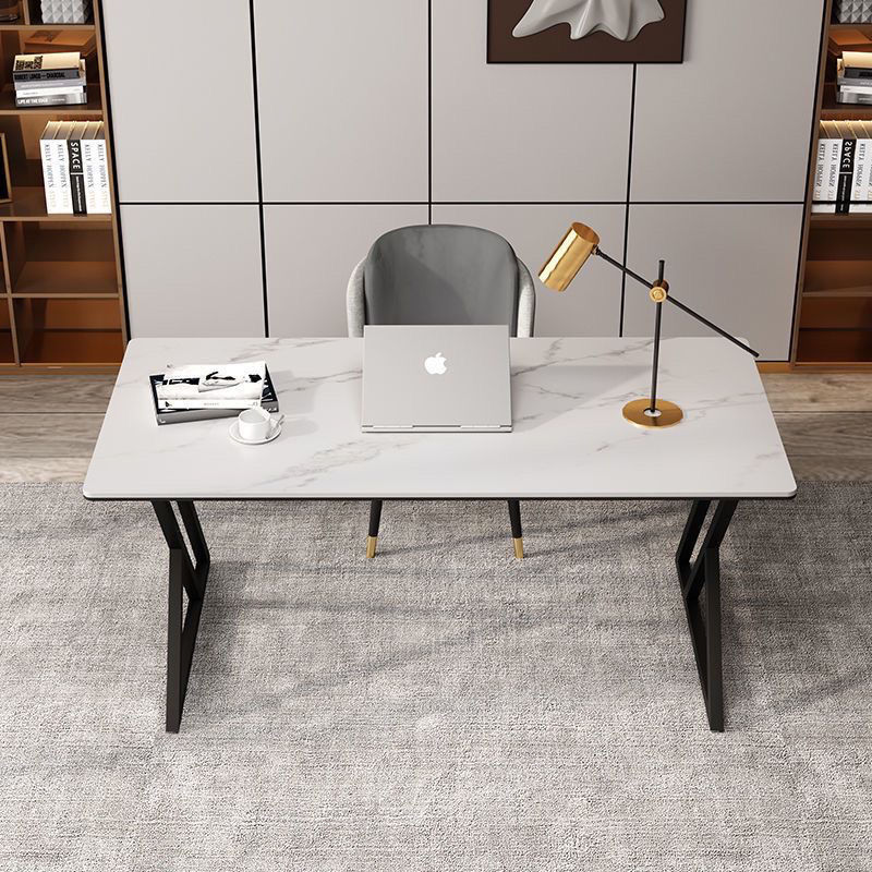 Slate Computer Desk, Light Luxury Bedroom Desk, Home Student Study Desk and Chair Set, Rectangular Office Desk