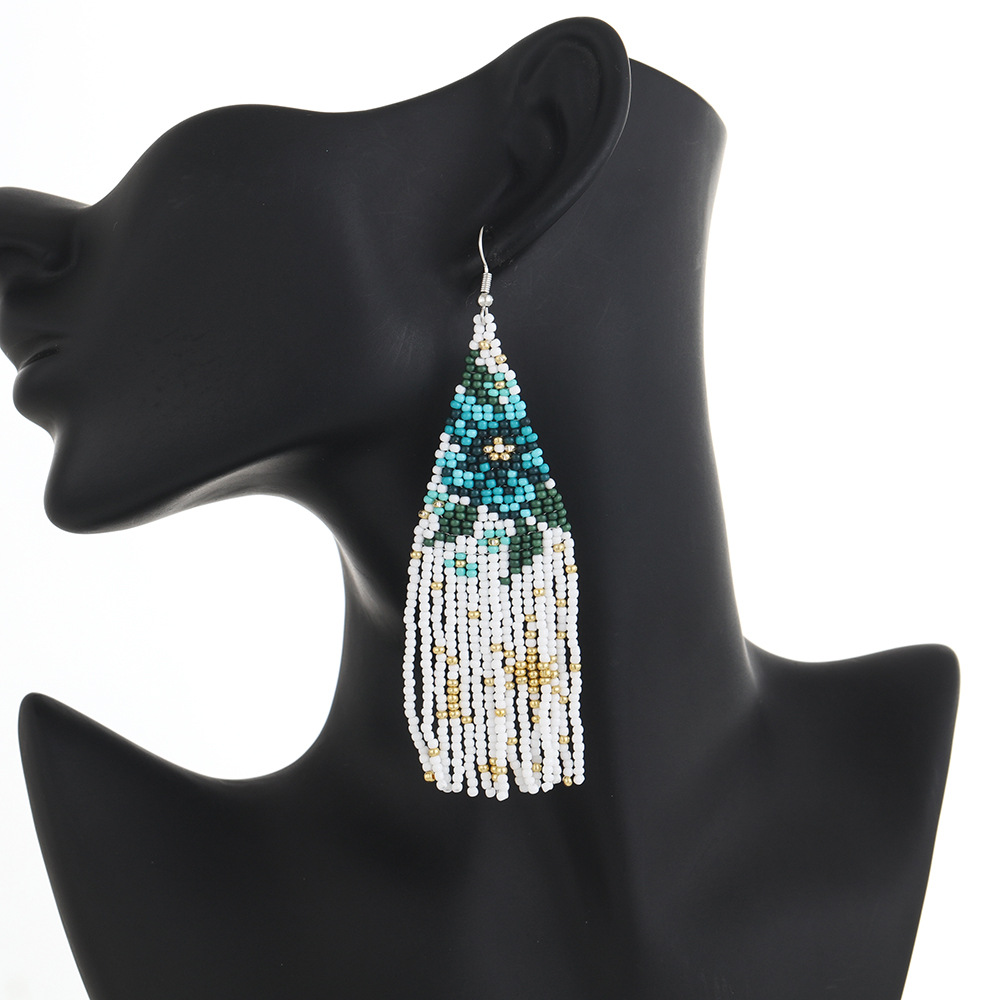 Elegant Tassel Glass Women's Drop Earrings 1 Pair display picture 1