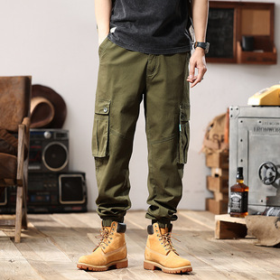 Large Size Men's Summer New Japanese Crock Pants Men's Loose Plus Size Multi-Pocket Tooling Casual Trousers