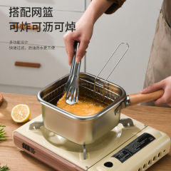 国境を越えた日本式ステンレス角型フライヤー家庭用ミルク鍋煮麺鍋屋外携帯天ぷらフライヤー代発