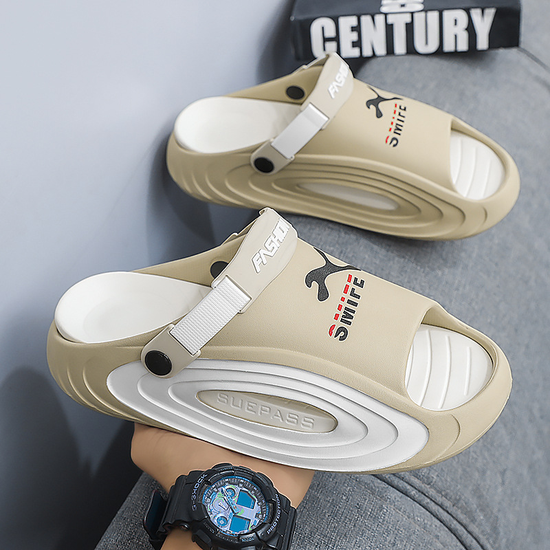 Pantuflas hombre verano al aire libre deportes y ocio suela gruesa sensación de pisar mierda antideslizante talla grande 46 playa vacaciones de playa chanclas