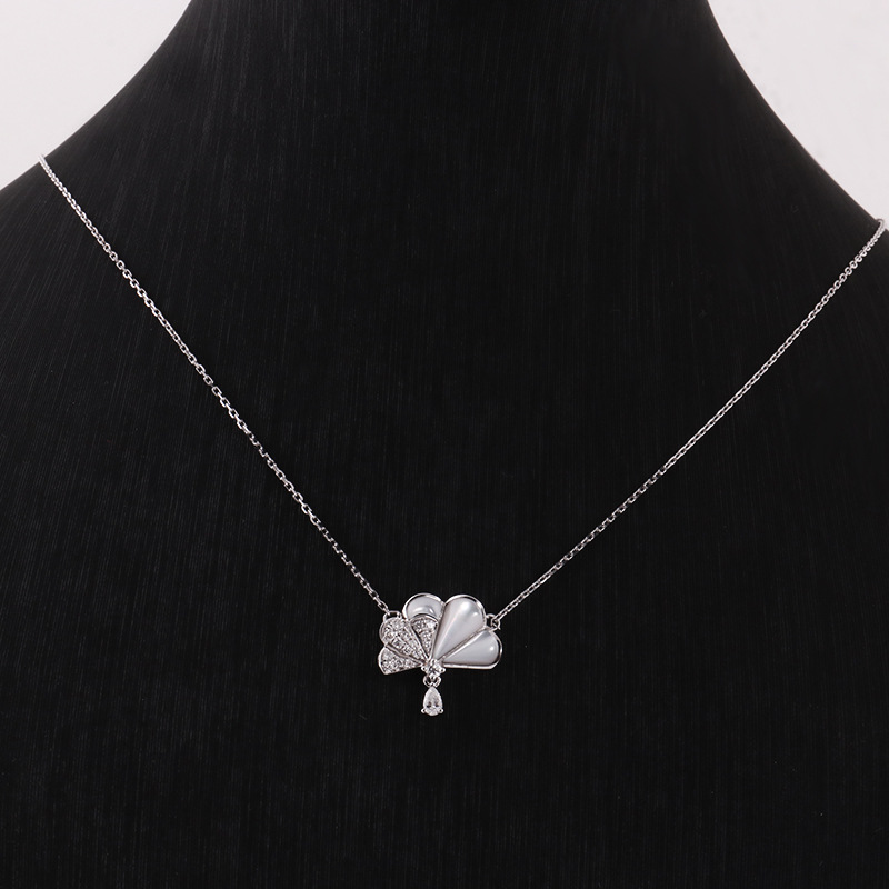 Diamond pendant drop-shaped, platinum necklace, demi-season chain for key bag , direct factory sales
