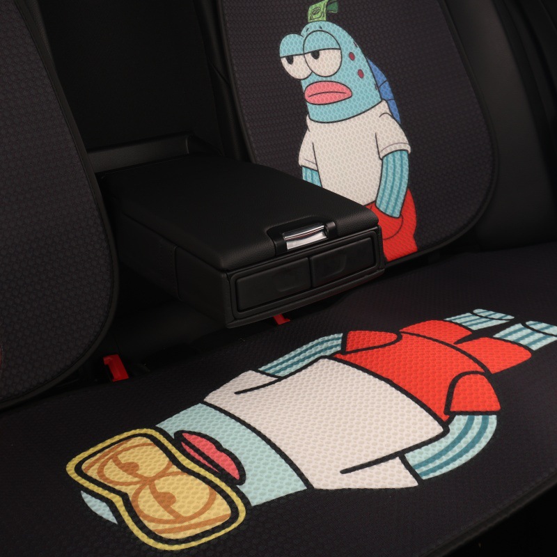 Spongebob Cartoon Car Seat Cushion, Summer All-Season Universal Ventilated and Breathable Seat Cushion, Personalized Summer Seat Cushion