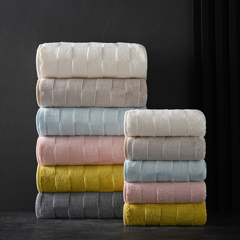 Coral Fleece Bath Towel Wrap Towel Absorbent Thickened Household Bath Quick-drying Swimming Adult Cross-border Bath Towel Wholesale Customization