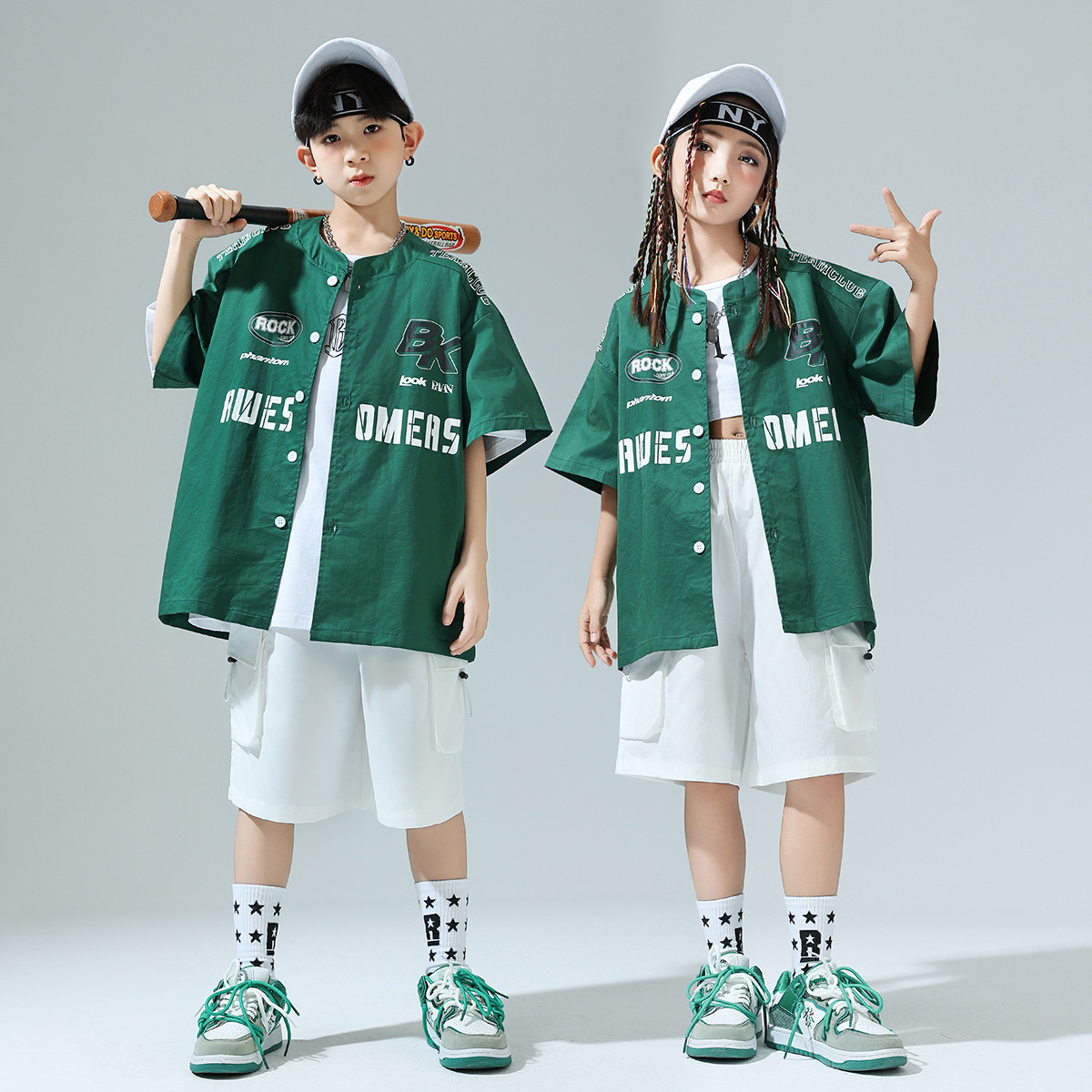 Children's American Hip-Hop Performance Clothing Student Group Competition suit Girls Jazz Dance Boys Street Dance Fashion Clothing