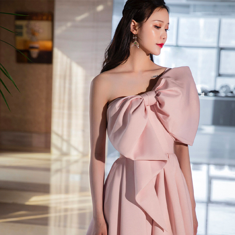 Autumn 2022 New Shoulder Wedding Toast Dress Engagement Bow Temperament Student Graduation Host Wedding Evening Ceremony Autumn 2022 New Shoulder Wedding Toast Dress Engagement Bow Temperament Student Graduation Host Wedding Evening Ceremony