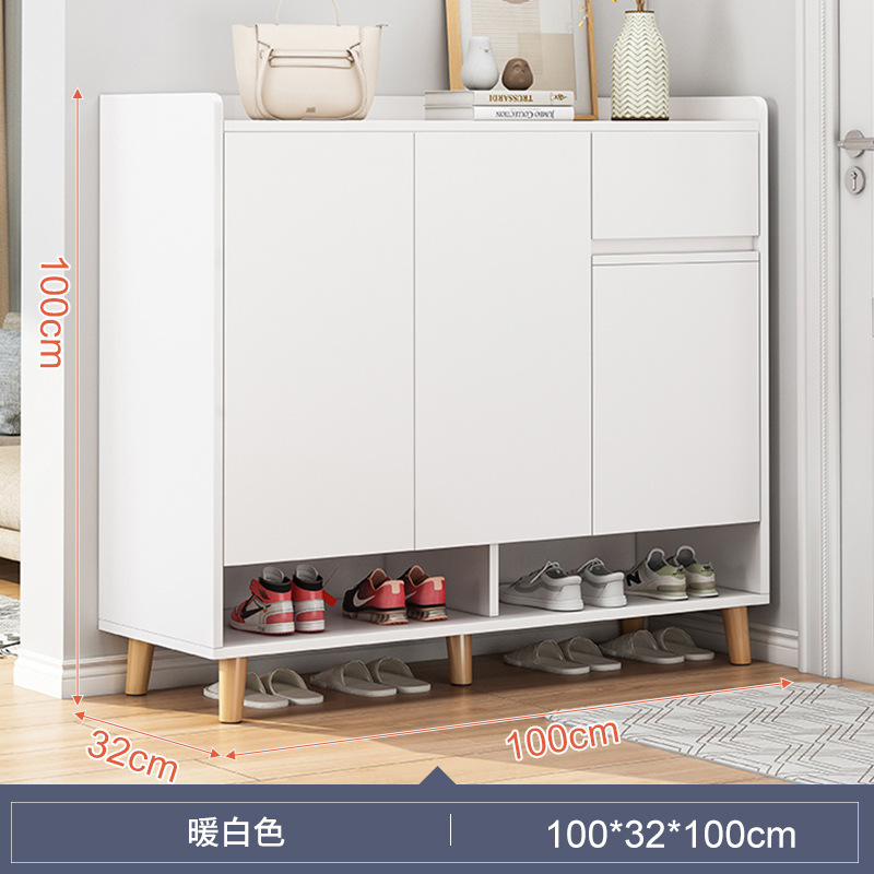 Zapatero gabinete de entrada del Hogar armario de balcón imitación de madera maciza económico ultrafino moderno Zapatero con puerta